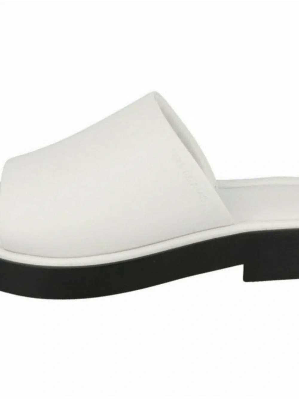 Salvatore Ferragamo White and Black Slide Pair